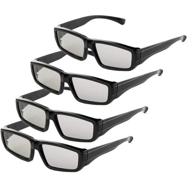 4X 3D-glasögon Unisex Passive Polarized RealD Cinema 3D-glasögon fo
