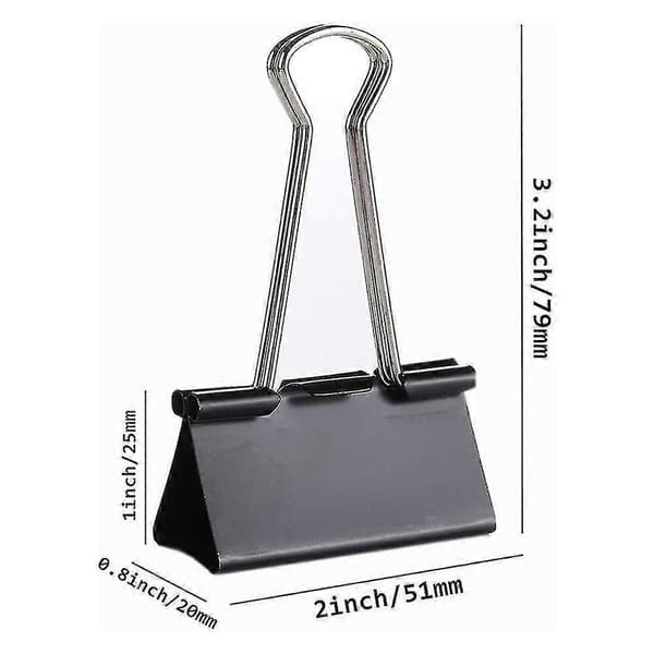 10 stk. Ekstra store papirclips 5 cm bredde, store papirklemmer metal foldbare clips