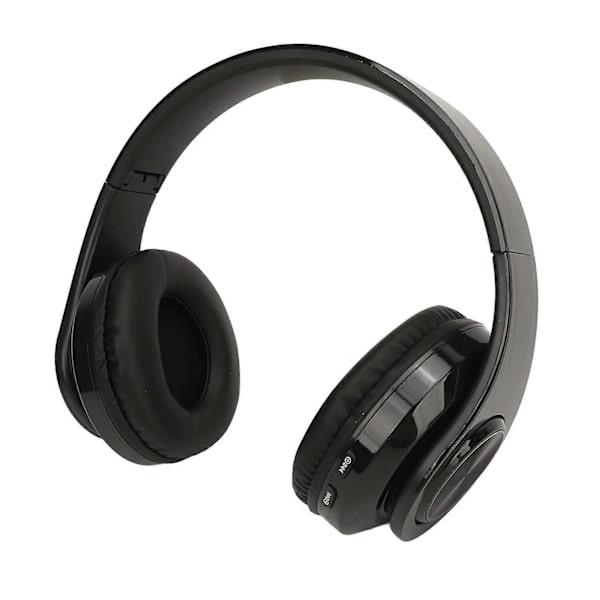 Bluetooth Hovedtelefoner Multifunktionel HiFi Stereo RGB Farvegradient Lys Plug-in Kort Foldbart Trådløst Headset Sort