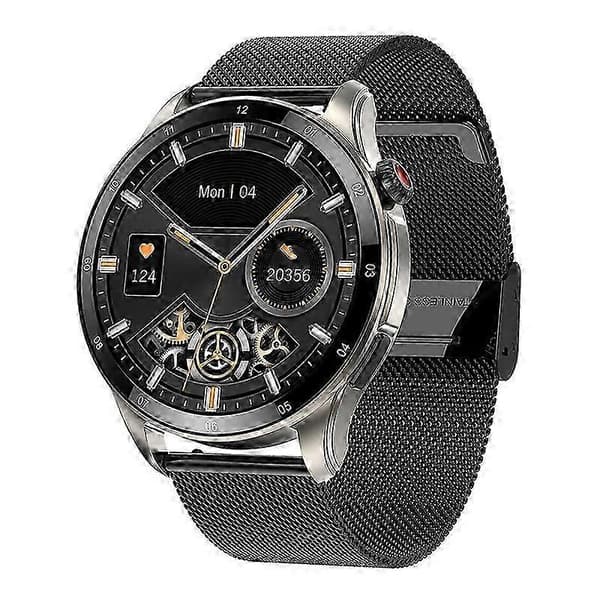 Smartklocka Puls Blodsyre Bluetooth Samtal Musik Smart Armband Sportklocka - Silver Svart