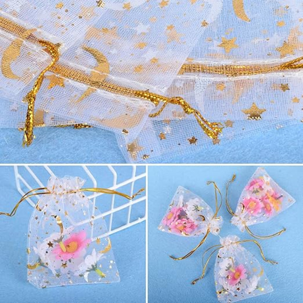 100 st Organzabägare (9 x 12 cm) Sockerpåse Smyckespåse Godispåse