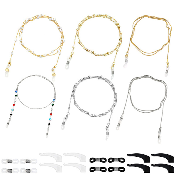 6 Briller Kæder Stilfulde Brilleholder Perler Briller S
