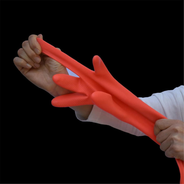 Långa Gummi Diskhanskar (L-56cm), Långärmade Hushålls Handskar