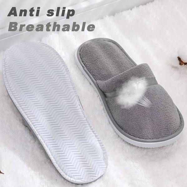 6 Par Tvättbara Återanvändbara Spa-tofflor Shoeless Hem Bulk Hotell