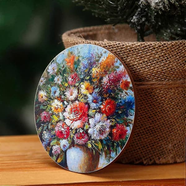 50 st Träskivor för pyssel, 10 cm diameter träskivor med 2 mm tjocklek, rund träplatta för DIY, pyrographi, lasergravyr, snideri