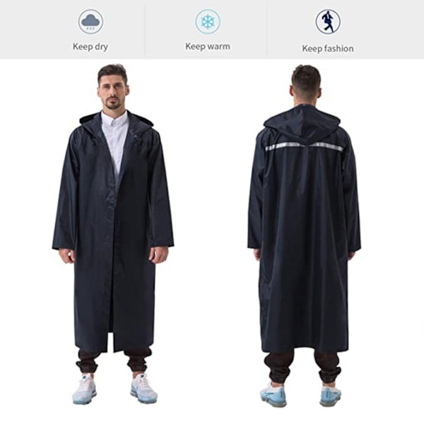 Regnponcho Unisex Genanvendelig Transparent Regnfrakke Bærbar