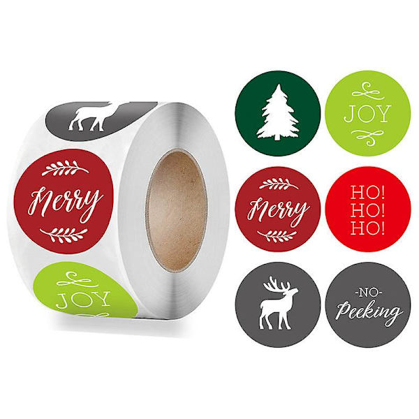 2x500 st jultomtar 6 hohoho joy god jul klistermärken present kuvert etiketter