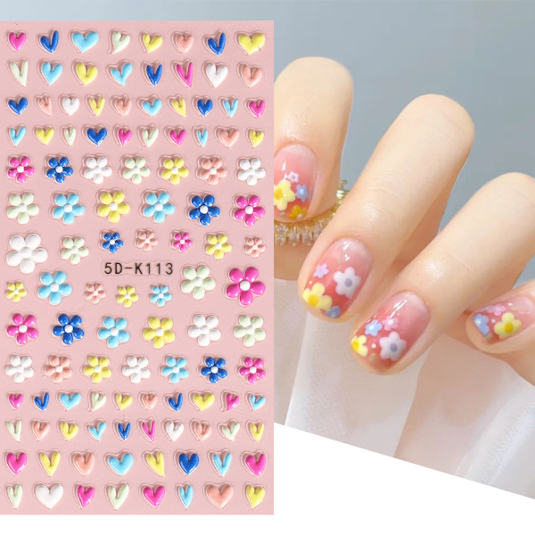 ##/3D Blommiga Nagelstickers Nagelkonst Nagelstickers Självhäftande 5D Nageldekoration Nagelkonstdesign Manikyr 2 Ark##/