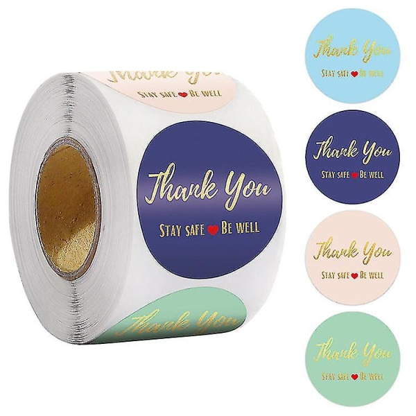 &2x500pcs Xmas Christmas Stickers Roll?label 4 Kinds Of Bronzing Thank You Gift Letter Sealing&