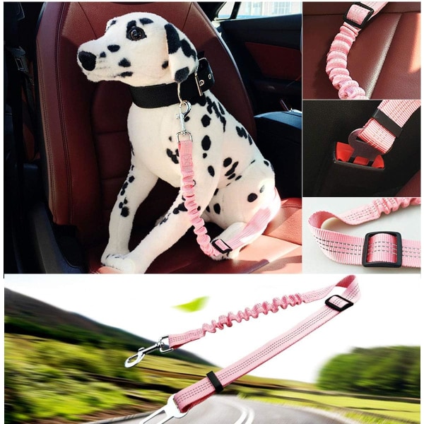 2 STK Justerbart hundebil sikkerhetsbelte, hundebil båndbelte med Sh