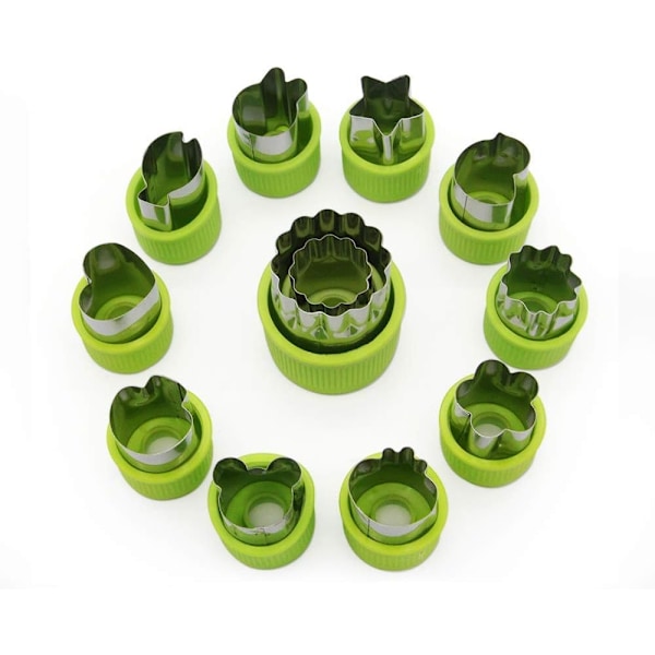##/Grønnsakskutterformersett (12 deler) for barn - Mini rustfritt##/