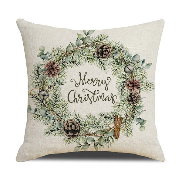 ##/Joulukuusikranssi Tyynynpäällinen, 18x18 Tuumaa, Juhla Ty##/