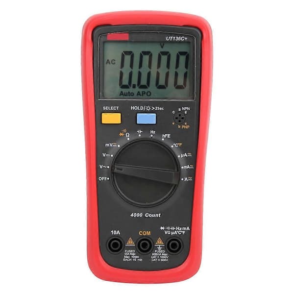UNI T UT136c Digitalt Multimeter Auto Range AC DC Spænding Strøm Temperatur Tester