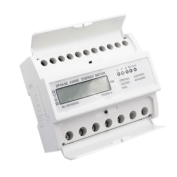 Digital 3-fas energimätare med LCD-display för övervakning av elförbrukning 230 400V 50Hz