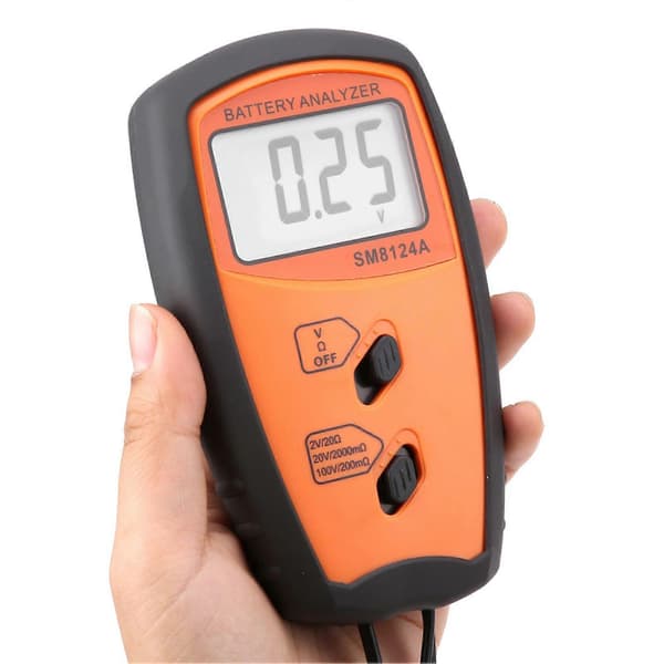 SM8124A LCD-skjerm Digital Resistans Voltmeter Batterispenningstester