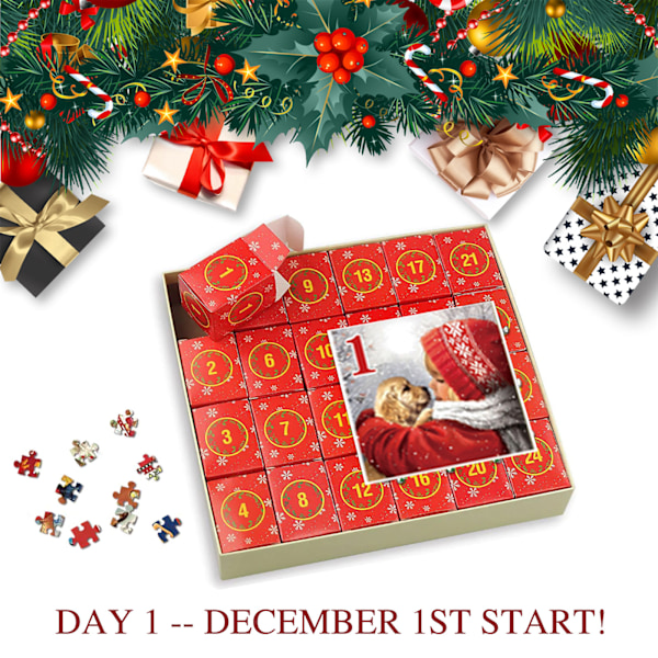 ##/Julekalender Puslespil Kalender Blind Box##/