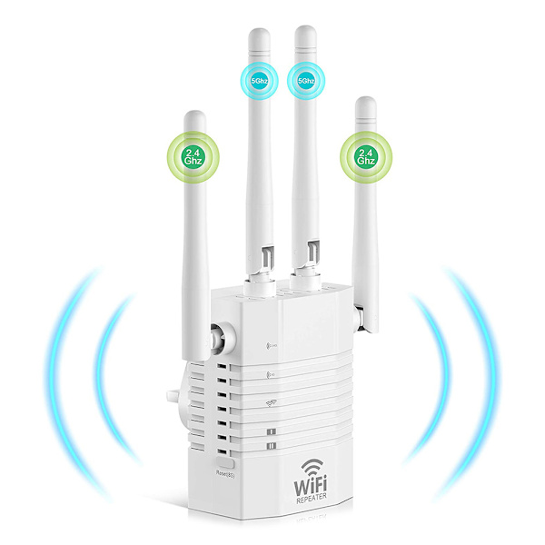 Kraftfuld WiFi Repeater Kraftfuld WiFi Forstærker 1200Mbps Dobbelt Bånd