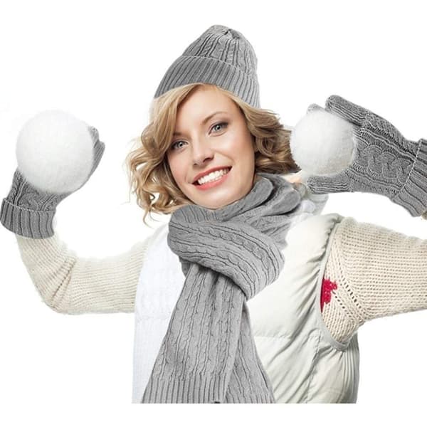 Fleece Lue Hatt Skjerf og Hanskesett Myk Varm Varme