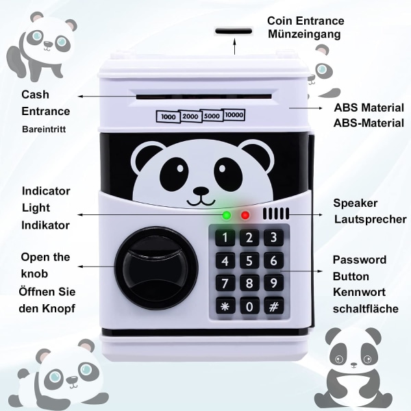 Elektronisk Spargris (Panda), Barns Spargris med Lösenordsskydd