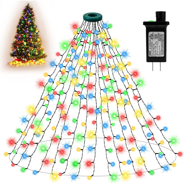 Ljuskedja för julgran 280 LED, LED-julgranskedja