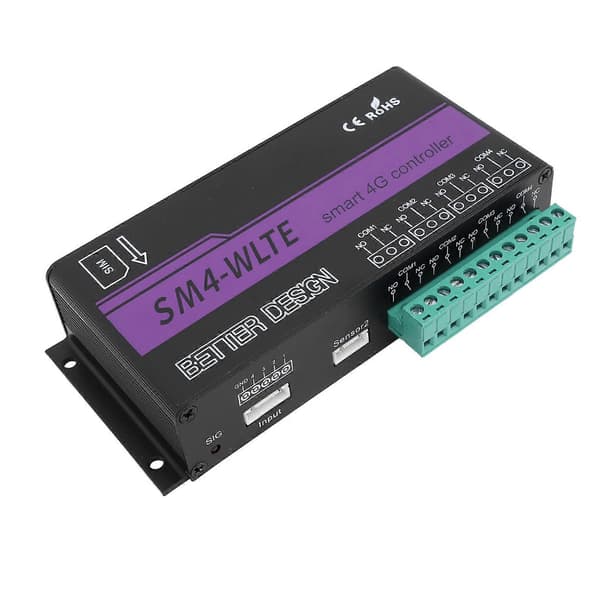4-kanals 4G SMS Alarm Controller 4G Mobiltelefon Adgangscontroller APP WEB PT100 Termoelement Strømsvigt Alarm