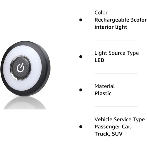 USB-ladattava LED-auton sisäkattovalo 12V Kirkas Monitoiminen