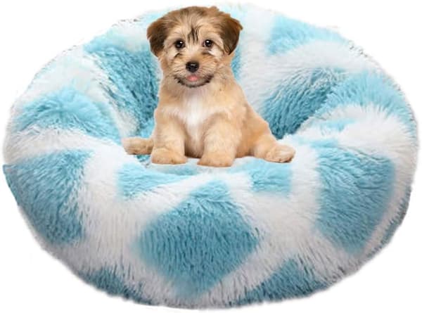 Hundebed Rund Kattebed Myk og Komfortabel Dyrebed Pute, Varm