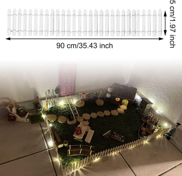 Sæt med 3 Mini Træhegn - til Modelbygning, Dukkehuse, Terrarier