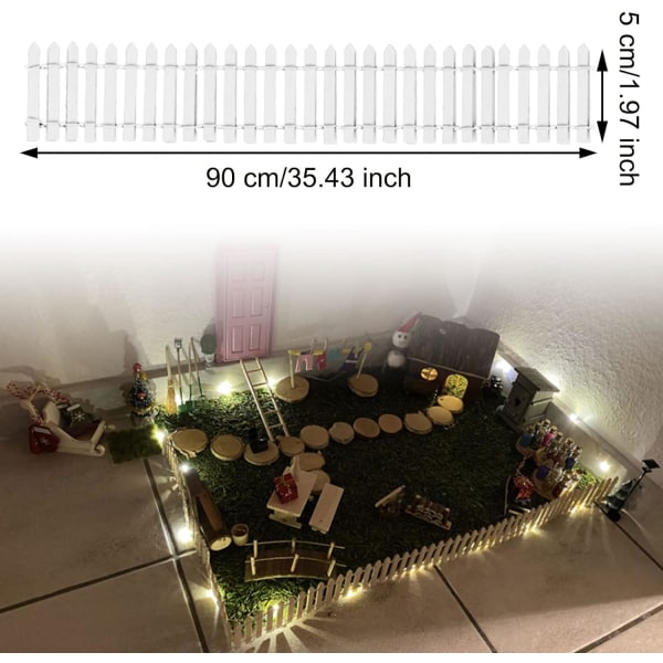 Set med 3 Miniatyr Träfence - för Modellbygge, Dockhus, Terrarium