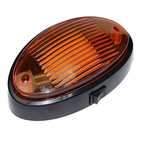 12V LED-lys 400 Lumen Belysningsarmatur med Kontakt Campingvogn Båd Markise Anneks Tunnel Klar og Amber