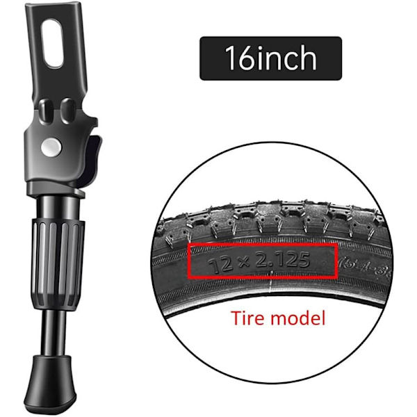 ##/14 Tums Cykelstöd Barn Aluminium Cykelstöd Universal Cykelställ Enkelsidig Cykelstöd för Barncykel##/