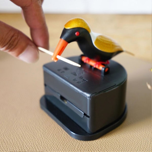 Tandstikbeholder Rent Push-on Design Stor Kapacitet 3D Fugleform Tandstikdispenser Husholdningsartikler D