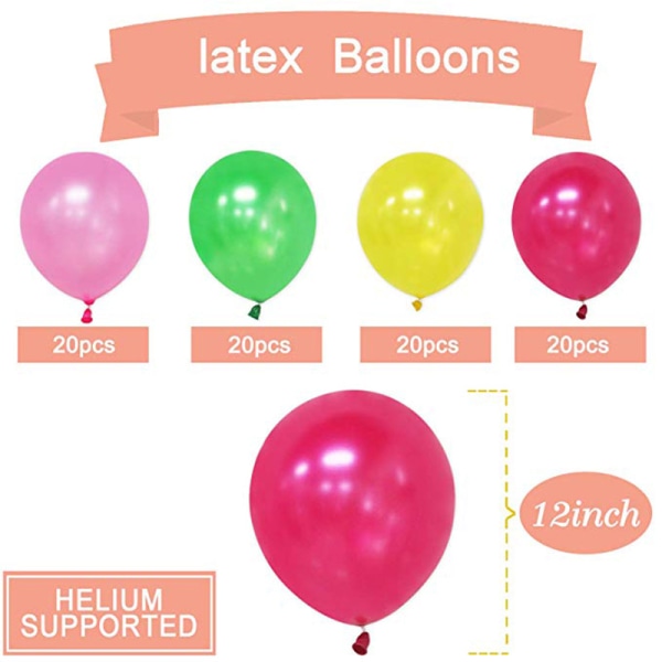 99 stk (Flamingo Ballongstrengsett) Helium Latexballonger for Barn