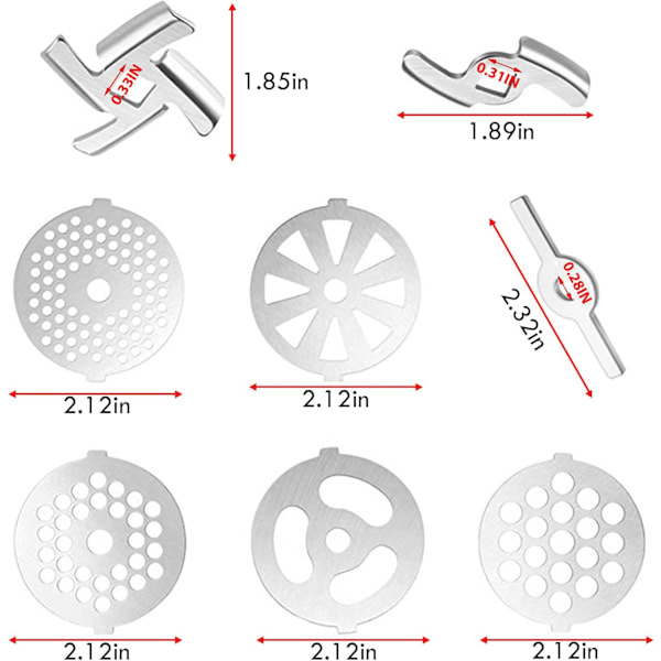 ##/Kjøttkvernblad Erstatningsdel 10 Stykker Rustfritt Stål Mea##/