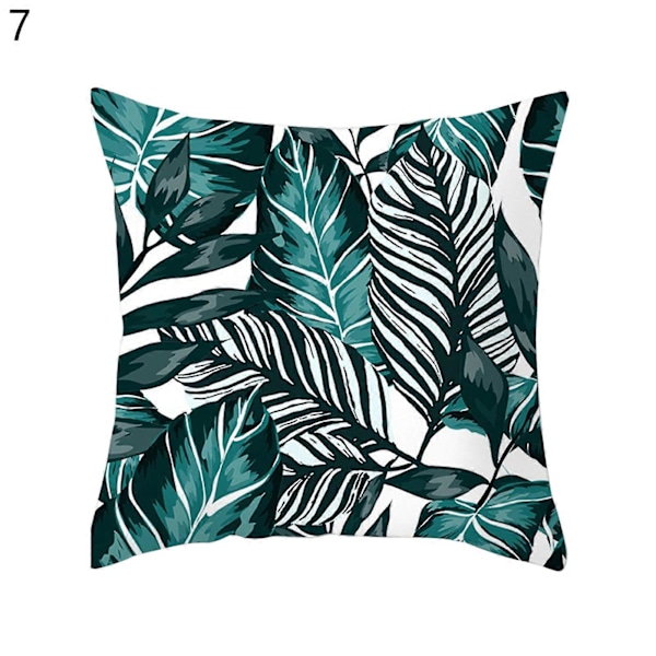 Örngott Mjuk Textur Lättskött Polyester Tropiska Palmblad Tryckt Kuddfodral Möbelaccessoarer 7