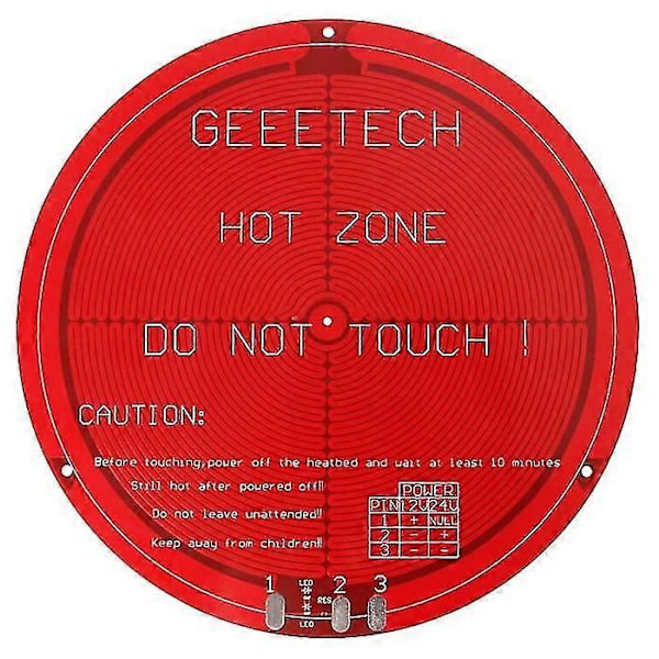 Rundt PCB varmebed for Delta Rostock Mini 3D-printer