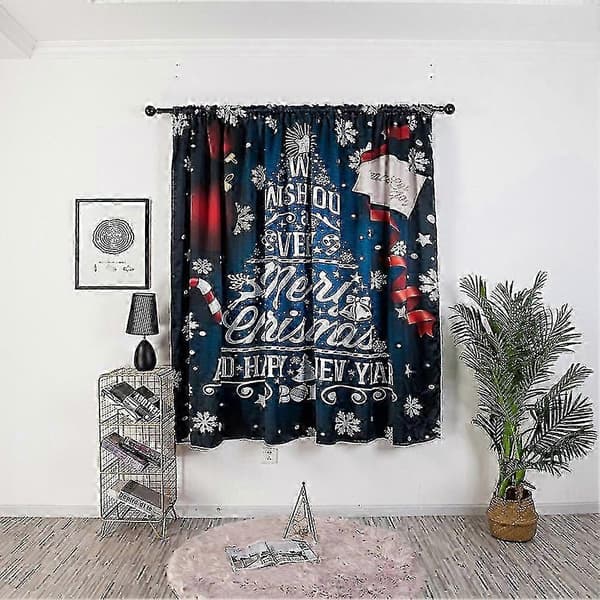 Dekorativt gardin 140x130cm Polyester Snemand Mønster - Festligt Element