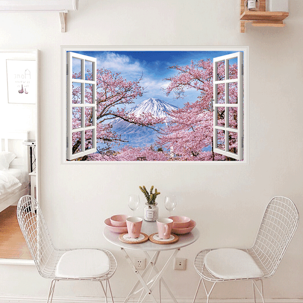 43.5x70cm Simuleringsdekal Fönster - Körsbärsblomssnöberg