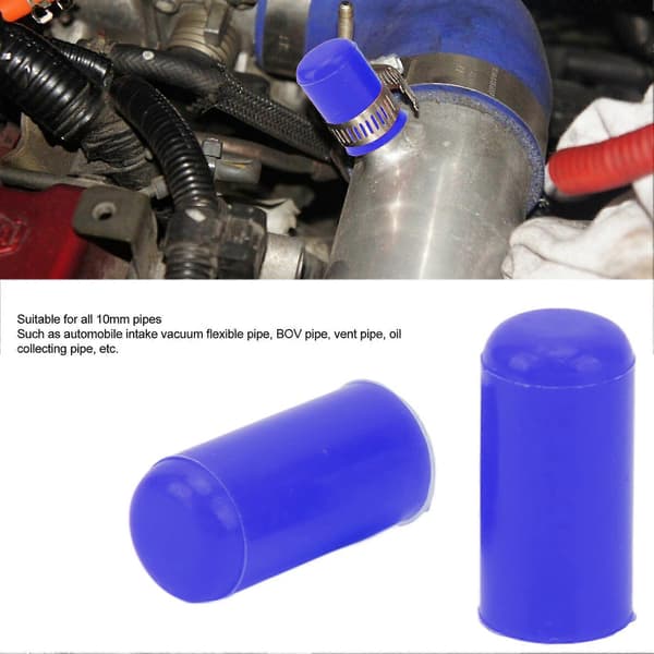 10 st 6mm Insug Vakuumslang Lock Silikon Slitstark Flexibel Vattentät Auto Insugningsrör Skydd Ändplugg Blå