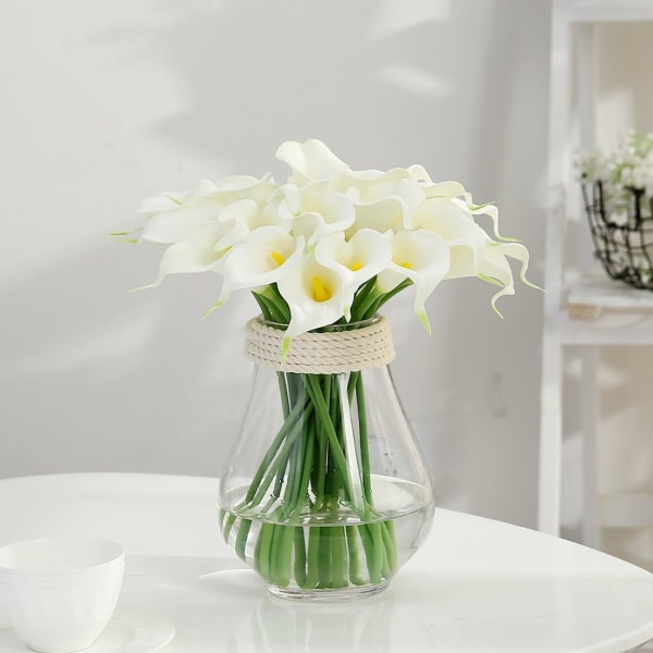 Kunstig Latex Blomsterbukett, 20 Calla Liljer, Realistisk Følelse