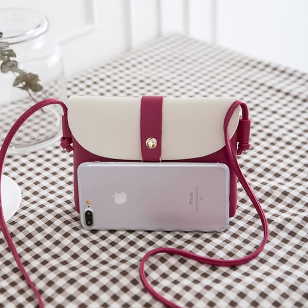 Lille crossbody taske (pink) med hjortevedhæng, PU læder kryds