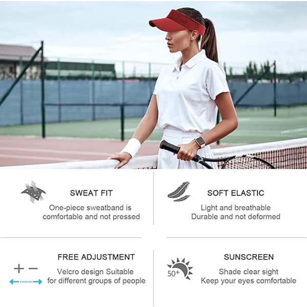 Justerbar Solskærm Kasket Unisex Golf Visor Tennis Solbeskyttelse