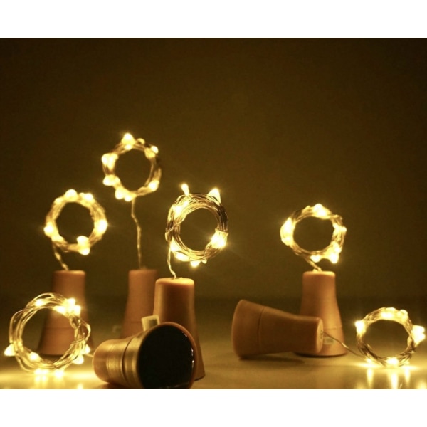 10 LEDs Fairy Bottle Lights med kork, 10st Romantic Warm White L
