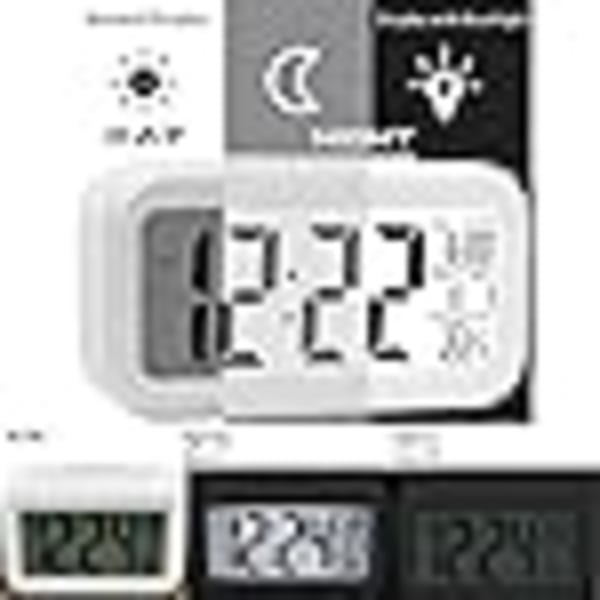 ##/Vit digital väckarklocka med LED-display##/