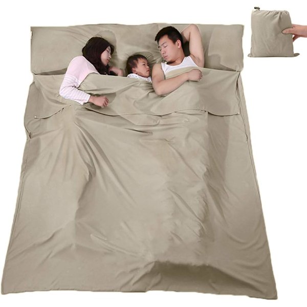 ##/Bärbar Anti-Smuts Camping Resesäng - Khaki, Lätt och ##/