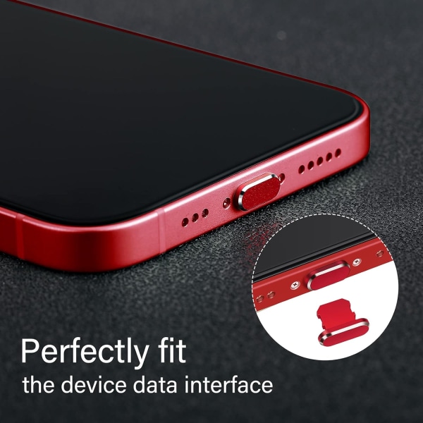 (Red)4 Pölysuojausta iPhone 11, 12:lle, pölynkestävä lataussuoja