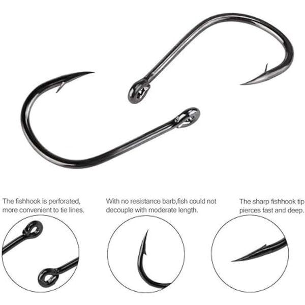 Cirkelformade Fiskekrokar med Plastask, set med 500 st, Kolstål