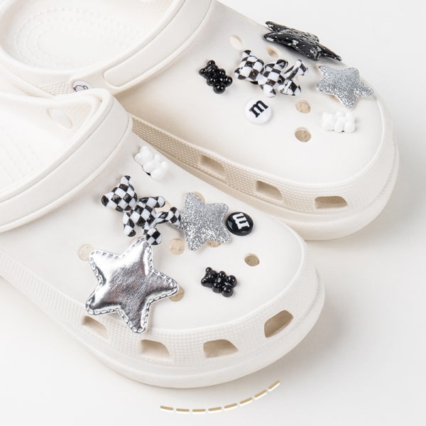 12 stykker 3D Star Clog Sandaler Ornamenter, Sko Charms, Cute Shoe