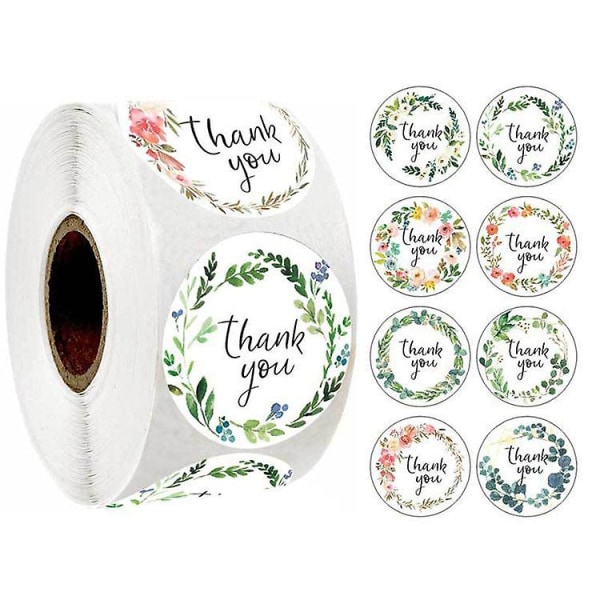 &2X500pcs 8 patterns bouquet round 1-inch thank you sealing label sticker xmas christmas&