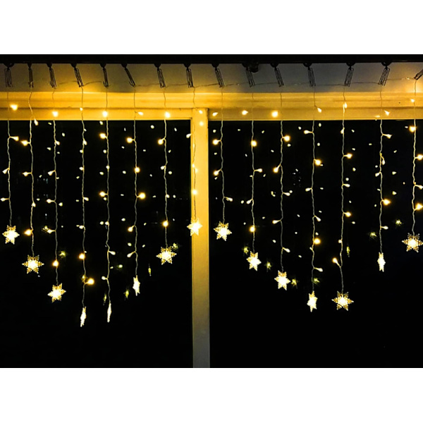 Jouluikkunavalot Verhovalot 5m 216 LED-lamppua Lumihiutaleet Keijuvalot